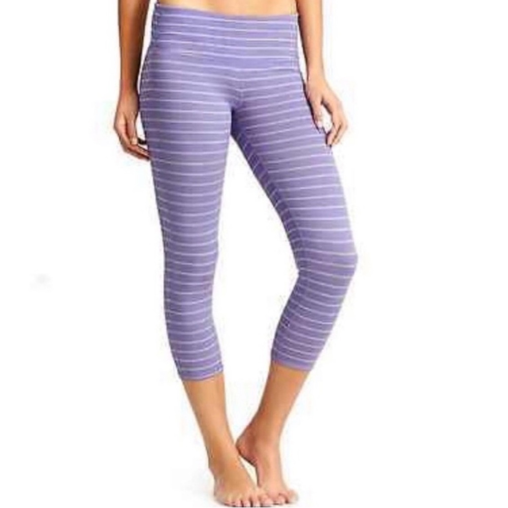 ATHLETA Chatarunga Striped Cropped Leggings Size Small